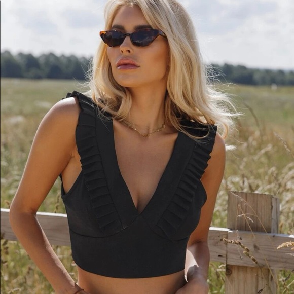 Black Ruffle Top - Picture 1 of 1